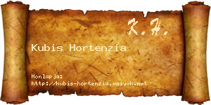 Kubis Hortenzia névjegykártya